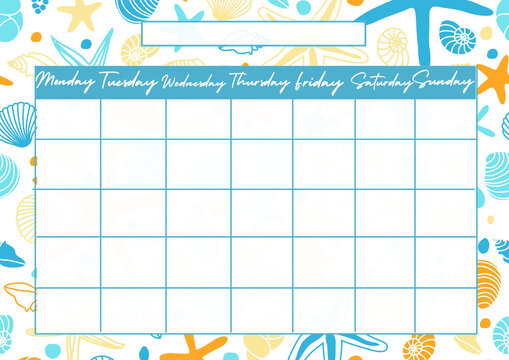 Weekly calendar on a pink background with abstraction. For weekly planning. For writing down plans, events, activities, hobbies - Powered by Adobe