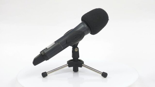 microfone. Top view, 360 degree rotation, close-up