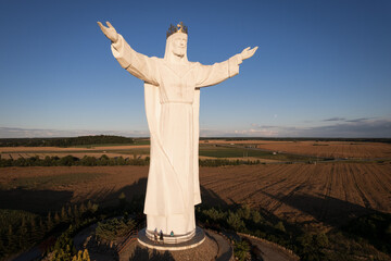 36 m high figure of Jesus Christ the King o.f the Universe in Swiebodzin, Poland.