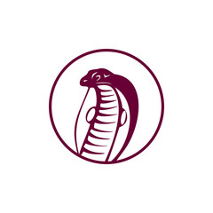 illustration of a snake. Snakehead icon or logo with a circle vector illustration