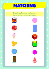 Pairing pictures and shapes for kids.