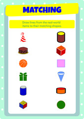 Pairing pictures and shapes for kids.