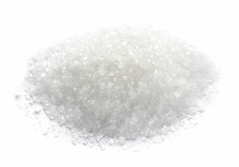 Pile of granulated sugar isolated on white