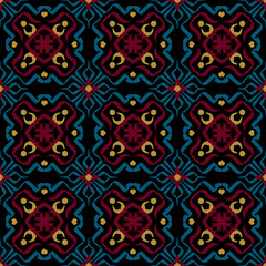 Fototapeta premium Multi-Color Morocco Seamless Pattern. Traditional Arabic Islamic Background. Vintage, Turkish, Indian style Ideal for carpet, ceramics, floor tiles. Vector Illustration.