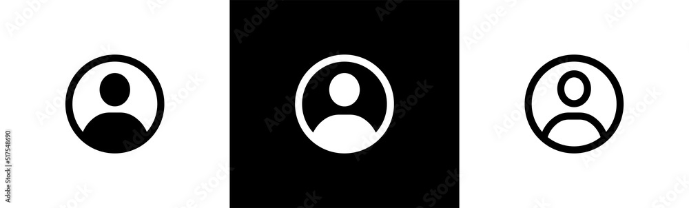 Poster profile account icon. person symbol. avatar vector button for app and website