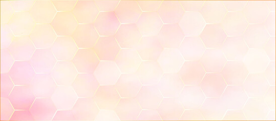 Abstract hexagon background with watercolor texture, Communication and technological concept hexagon background for any design and communication related works.