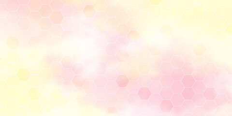 Abstract hexagon background with watercolor texture, Communication and technological concept hexagon background for any design and communication related works.