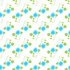 Seamless floral pattern. Decorative vector background. Botanical texture. 