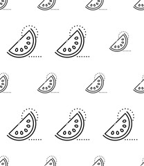 Watermelon Icon Seamless Pattern, Watermelon Fruit
