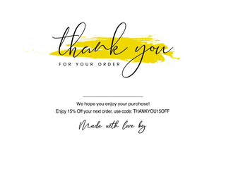 Thank You Card. Thank you for your order card design. Thank you card. Ready to print artwork. Blank Spice. easy to editable file.