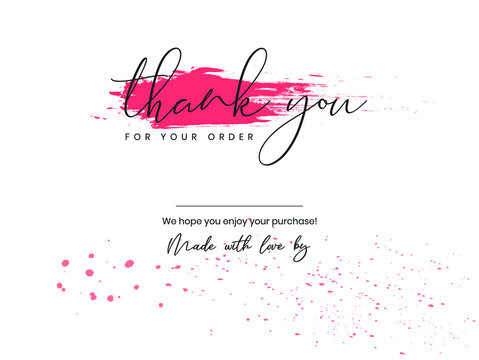 Thank you for your order card design. Thank you card. Ready to print artwork. Blank Spice. easy to editable file.