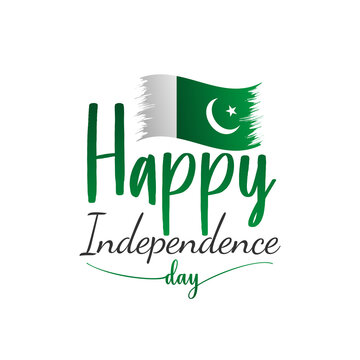 14Th of august happy pakistan independence day. Vector template for banner, greeting card, poster of pakistan independence day celebration. Waving pakistan flag. Vector illustration.
