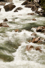 Water flowing over rocks