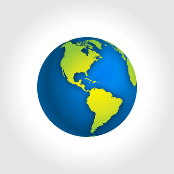 3d Globe of American Continent Vector Illustration