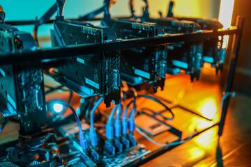 Cryptocurrency mining rig with computer graphics