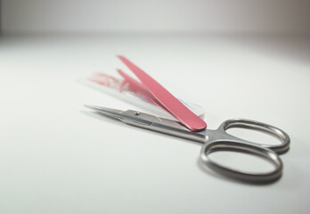 Manicure set, manicure tools: scissors, eyebrow tongs, nail clippers, nail file