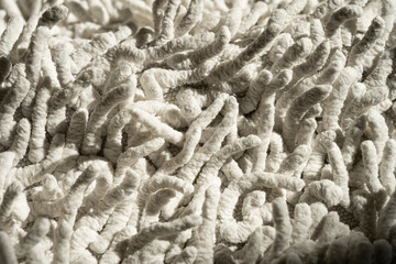 Fabric texture with pile and fibers. ropes fabric. Yarn. twill weave