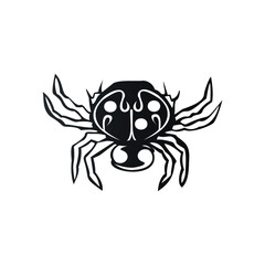 tattoo of a spider. Silhouette spider, Tarantula vector icon with white background 