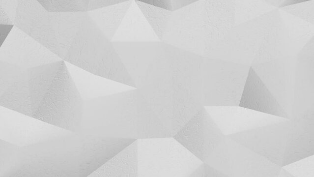 Realistic abstract looping 3D animation of the moving polygonal geometric white textured paper plexus pattern rendered in UHD