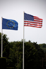 American and European Union Flag