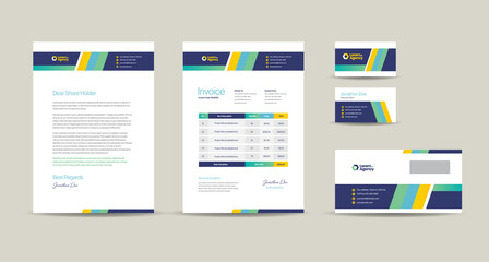 Corporate Business Branding Identity Design or Stationery Design  Letterhead  Business Card Invoice  Envelope  Startup Design