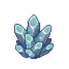 An 8-bit retro-styled pixel-art illustration of a crystal mineral.