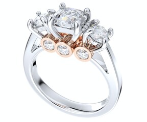 Diamond Engagement Ring 3D Rendering, 3d jewelry designs 