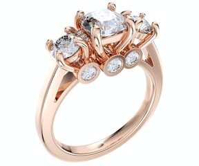 Diamond Engagement Ring 3D Rendering, 3d jewelry designs 