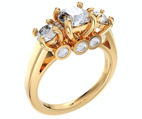Diamond Engagement Ring 3D Rendering, 3d jewelry designs 