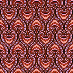 Abstract colorful hearts seamless pattern element. Stylish texture for backgrounds. Multicolor doodling print for banner, card, invitation, textile, fabric, wrapping paper