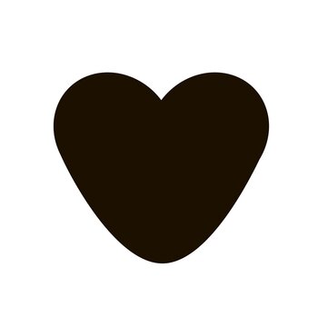 Black heart icon. Feeling of love. Modern flat sign for design and decoration. Rounded shapes. Simple performance style. Vector image.
