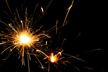 sparkler on black background