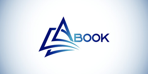 A letter business logo with book  design