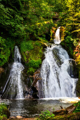 Cascade waterfalls in Triberg, Schwarzwald. Travel in Germany.