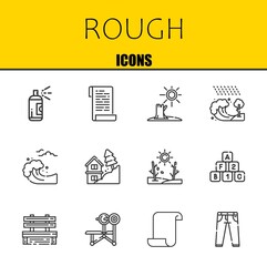 rough vector line icons set. paint, paper and drought Icons. Thin line design. Modern outline graphic elements, simple stroke symbols stock illustration