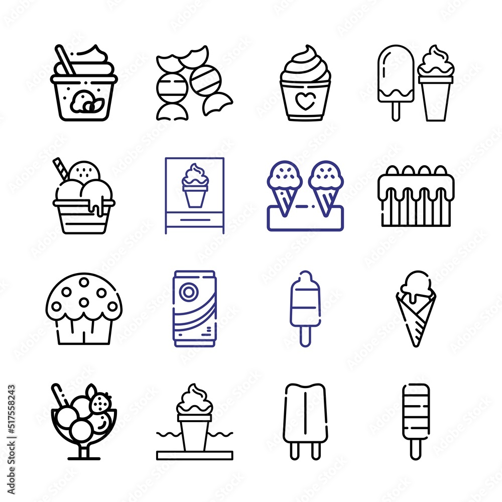 Poster chocolate icon set with line icons. modern thin line style. suitable for web and mobile icon. vector