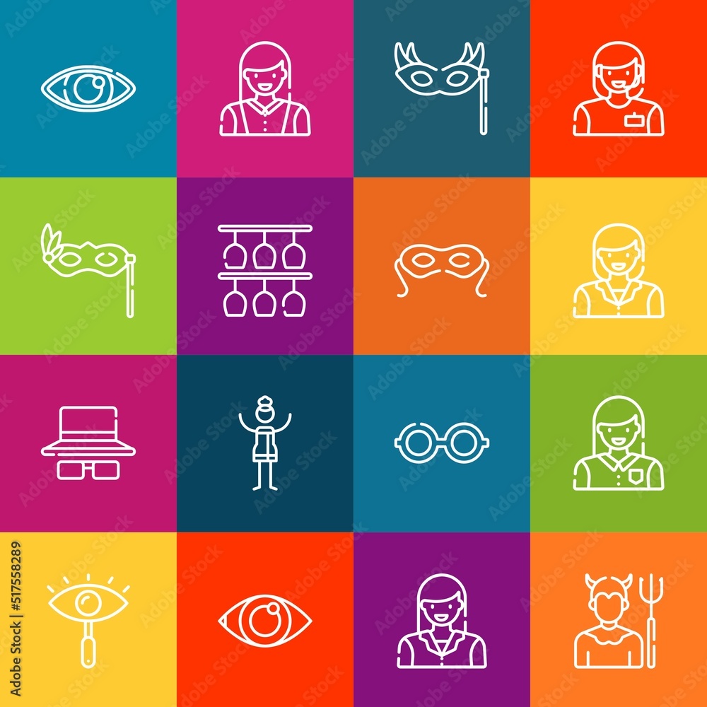 Aufkleber modern thin line icons set of eyes elements. premium quality outline symbol collection. simple mono 