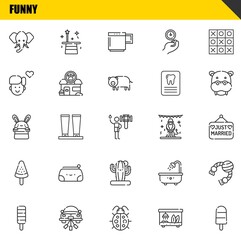 Fototapeta premium funny vector line icons set. elephant, popsicle and bunny Icons. Thin line design. Modern outline graphic elements, simple stroke symbols stock illustration
