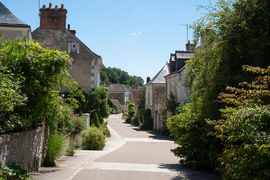 The small village of Chedigny in the Loire Valley, central France. The village has been turned into a giant garden and is known as a garden village or 'Remarkable Garden'. It bursts with colour.