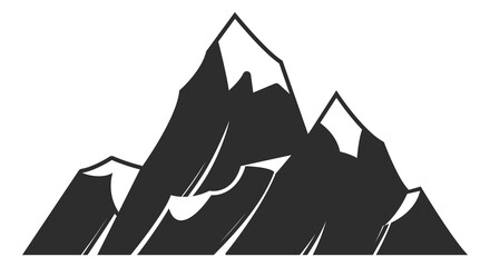 High peak range icon. Natural rock mountain