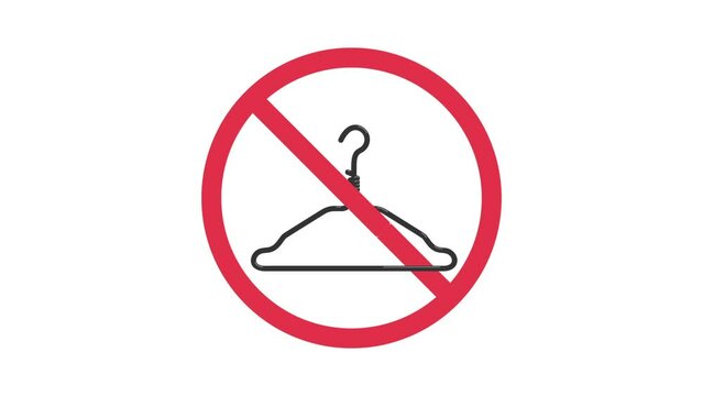 Ban sign with a crossed out metal hanger. Criminal abortion prohibition sign. Ban abortion in the USA. Law violates women's rights to terminate a pregnancy. Protection of human rights.
