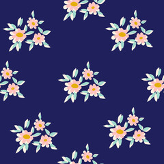 Beautiful floral pattern in small abstract flowers. Ditsy print. Floral seamless background. Vintage template for fashion prints.