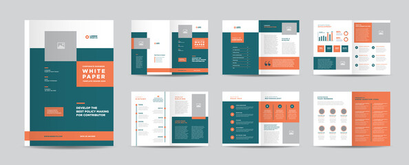 Fototapeta na wymiar Business White Paper and Company internal document design or Brochure Design