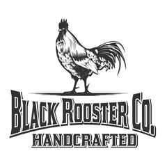 Fototapeta na wymiar Hipster Rooster Vintage Retro Logo Minimalist