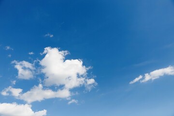 Blue sky background with white cloud like heart