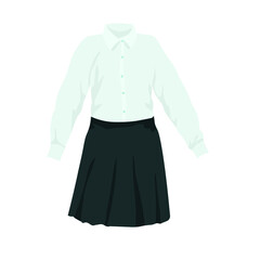 School uniform for girl on white background