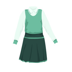 School uniform for girl on white background