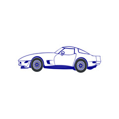 Car vector sketch graphic element on white background