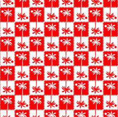 Abstract Monochrome Gingham Style Palm Tree Silhouettes Seamless Trendy Pattern Summer Concept Perfect for Allover Fabric Print or Wrapping Paper