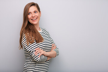 Smiling woman isolated portrait